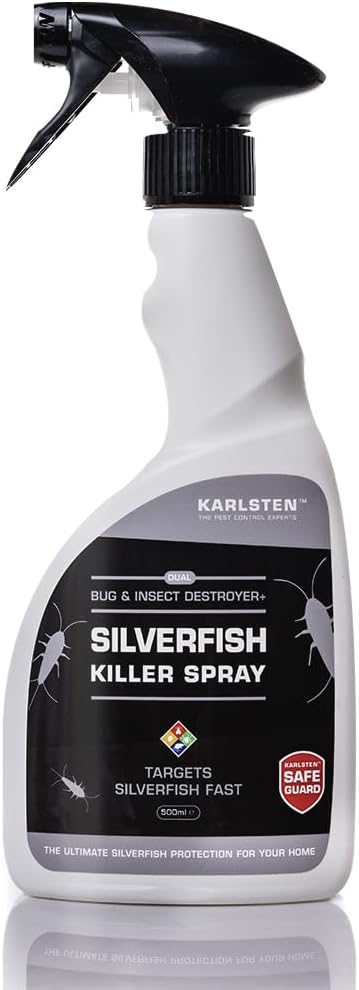 Karlsten Silverfish Killer Spray 500 ml Non-Staining UK Tested Formula