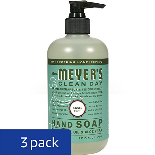 Mrs. Meyers Clean Day Hand Soap, Basil, 12.5 fl oz, 3 ct