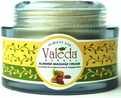 Valeda Herbal Almond Massage Cream - For Dry Chapped Skin, Professional Massage And Scar Reduction