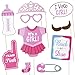 Tinksky Girls Boys Baby Shower Birthday Party Gender Reveal Photo Booth Props on Sticks Set Decorations for Party Favors 30 -pack
