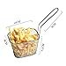 8pcs Mini Square Fry Bakest French Fries Basket Table Serving Frying Chips BasketsFrench Fry Holder for Kitchen Restaurant Party Barbecue(Silver)
