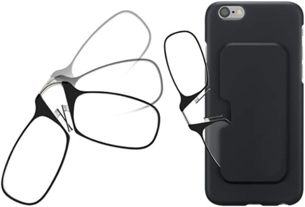 Folding Pince Nez Reading Glasses Compact Foldable No Arms Reading Glasses 1.5 Black Frames and