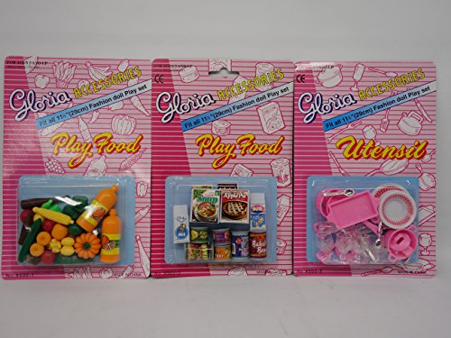 Gloria Dollhouse Furniture Utensil Food and Vegetable Set