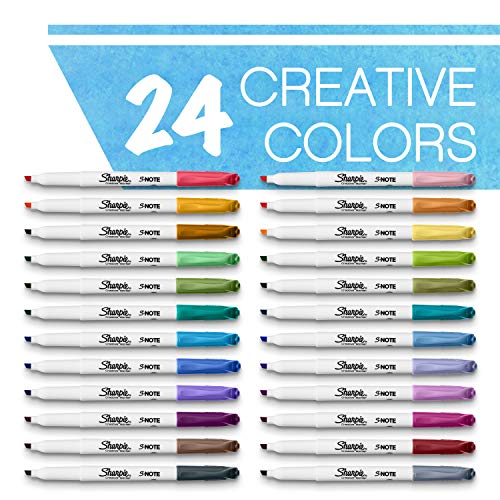 Sharpie-S-Note-Creative-Markers-Highlighters-Assorted-Colors-Chisel-Tip-24-Count