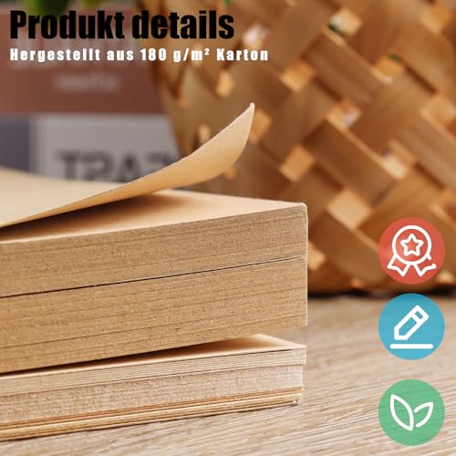 VGOODALL 70 Stück Braun Tonpapier, A4 Kraft Bastelpapier Karton Papier für Kartenherstellung Kinderkunst Bastelarbeiten Scrapbooking Bastelpapier Naturkarton