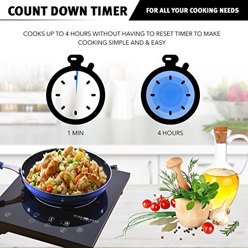 Evergreen Home 1800W Digital Induction Cooker Cooktop Portable