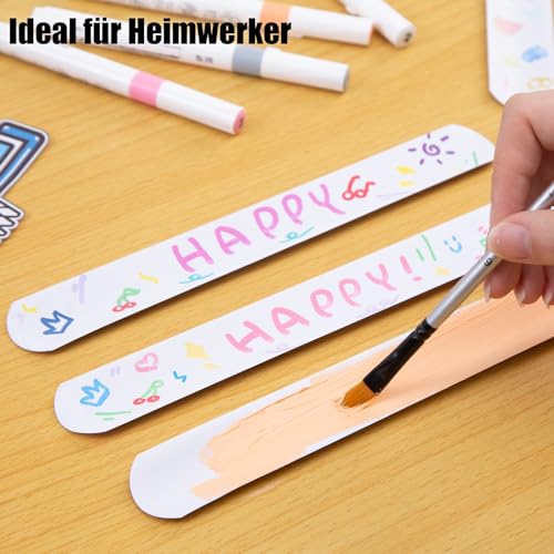 Koogel 30 Stück Weiß Slap Armbänder, Schnapparmbänder für Kinder Schnapparmband Kinder für Weihnachten Kindergeburtstag Jungen und Mädchen