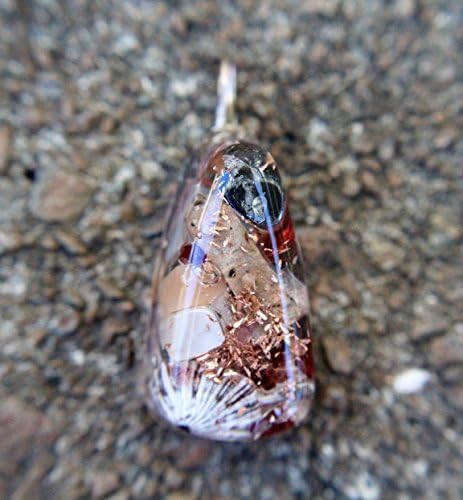 Hawaiian Healing Orgonite-Orgone Energy Pendant for Women's Health with Hematite, Garnet, Moonstone and Feldspar (Medium Teardrop)