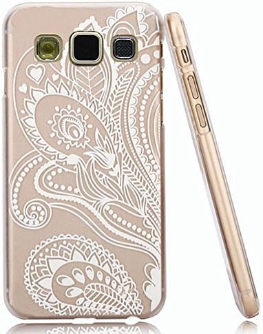 G360 Case, Galaxy Core Prime Case, Silverback(TM) ULTRA SLIM Hard Plastic Clear Case Skin Cover for Samsung Galaxy Core Prime G360 (White Floral Paisley Flower Mandala)