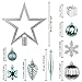 ITART 122ct Christmas Tree Ornaments Decorations Assortment Including Tree Topper Balls Snowflakes Stars Pine Cones Miniature Gift Boxes Tinsel and Beads Garlands Finial (Silver and Blue)