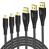 Tronsmart Micro USB Premium Durable Cable [Double Braided Nylon] for Android Smartphones(Samsung, Nexus, LG, Huawei,Xiaomi), Bluetooth Speakers, Headphones (Gold-Plated Connectors,3ft, 3-Pack, Black)