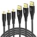 Tronsmart Micro USB Premium Durable Cable [Double Braided Nylon] for Android Smartphones(Samsung, Nexus, LG, Huawei,Xiaomi), Bluetooth Speakers, Headphones (Gold-Plated Connectors,3ft, 3-Pack, Black)