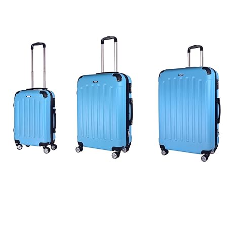 bright blue suitcase