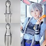 Miss U Hair Synthetic Long Straight Braid Silver Grey Girl's Child Party Copslay Wig