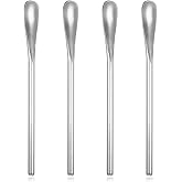 YQQYG 4 PCS Coffee Stirrers Reusable, 5 Inch Stainless Steel Coffee Stirrers Metal Stir Sticks, Espresso Spoon for Professional Barista Bar Tea