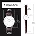 AIBI Men's Watch Brown Genuine Leather 3ATM Waterproof White Case Analog Quartz Dress Watch for Men
