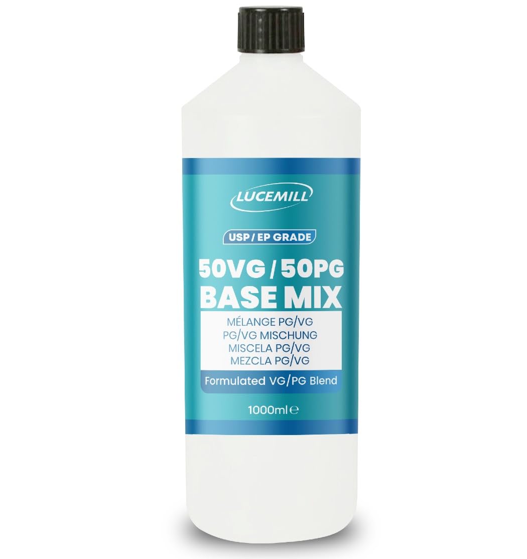 Lucemill 50VG/50PG Base Mix | High Purity Glycerine & Glycol Blend | USP/EP Pharma & Food Grade (1000ml)