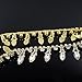 De.De. 1 Yard AB Resin Crystal Applique Rhinestone Bridal Trim Fashion Chain Fringe Embellishment Gold