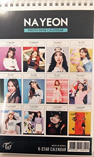 Twice 2018-2019 Twice & Individual Member Photo Desk Calendar + 1 L File Holder + 5 Transparent Cards (NAYEON)