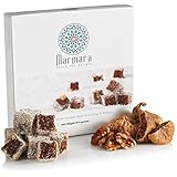 Turkish Delight with Fig and Walnut by Marmara Authentic Sweet Confectionery Gourmet Gift Box Candy Dessert Large