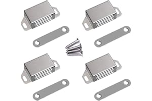 WOOCH Magnetic Door Catch - 30lb High Magnetic Stainless Steel Heavy Duty Catch for Kitchen Bathroom Cupboard Wardrobe Closet Closures Cabinet Door Drawer Latch (2.1 in Silver, 4-Pack)