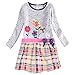 Novatx Baby Kids Winter Bow Check Pattern Girls Clothes H6328 Grey (3/4y)