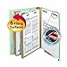 Smead End Tab Classification File Folders with SafeSHIELD Fasteners, Letter Size, Straight Cut, 2 Dividers, Gray/Green, 10 Per Box (26810)
