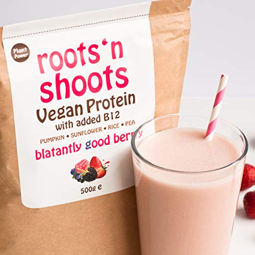 Roots-n-Shoots-Vegan-Protein-Powder-Shake-with-Added-B12-500g-Berry-4-Premium-Plant-Proteins-Gluten-Free-Sugar-Free-All-Natural-Ingredients