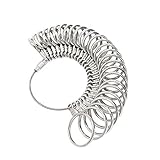Ring Sizer Measuring Tool - Metal Ring Gauges Finger Sizer Measuring, Jewelry Making Tool, Size 1-13 with Half Size, 27 Pcs