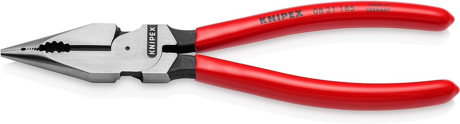 KNIPEX Needle-Nose Combination Pliers with Plastic Coating 185 mm, 08 21 185