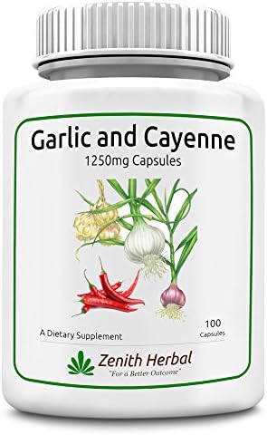 Zenith Herbal Garlic and Cayenne Capsules, 100 @ 1250mg