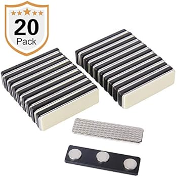 Magnetic Name Badge Holders,20 Pack Name Tag/ID Badge Magnets,Strong Fasterner with 3 Premium Strength Neodymium Magnets