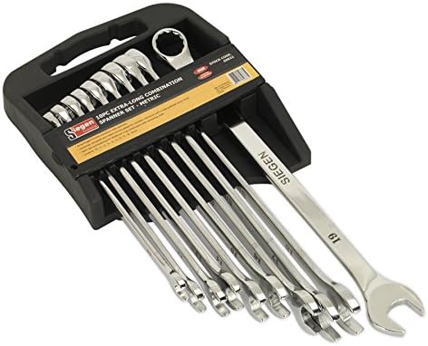 Sealey S0832 Metric Extra-Long Combination Spanner Set, Silver, 10 Pieces