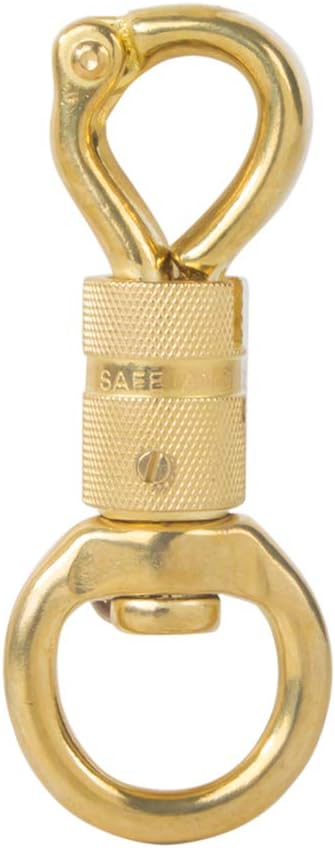 AOWESM Solid Brass Panic Snap 1-1/8 Inch X 4-1/4 Inch Quick Release with Round Swivel and Twist Body (1 Piece) : Sports & Outdoors