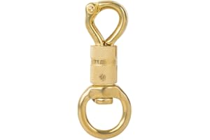 Faneta Solid Brass Panic Snap 1-1/8 Inch X 4-1/4 Inch Quick-Release with Round Swivel Eye and Twist Body (Just One)