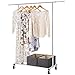 LANGRIA Heavy Duty Garment Rack Commercial Grade Adjustable Clothing Rack Supreme Rolling Rack Steel Adjustable Clothes Rack, Chrome Finish