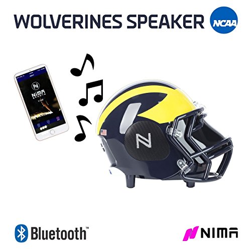 NCAA Football Michigan Wolverines Wireless Bluetooth Speaker. The Officially Licensed Helmet Portable Speaker by NCAA College Football - Small