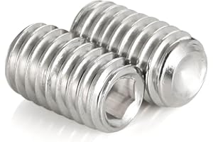 KVOHLUM 50 PCS #8-32 x 1/4" Set Screws, Internal Hex Head Allen Drive Cup Point Screws with Hex Key Wrench, 304 Stainless Steel