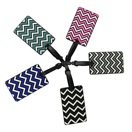Aoyoho 5 Different Pattern Rubber ID Tags Business Card Holder for Luggage Baggage Travel Identifier,Suitcase Label