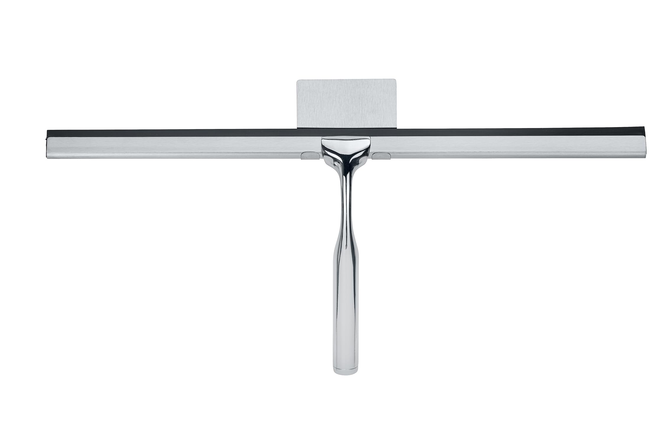 WENKO Bathroom squeegee Terni Jumbo - shower squeegee with wall attachment to stick on, metal, 40 x 17 x 3.5 cm, chrome