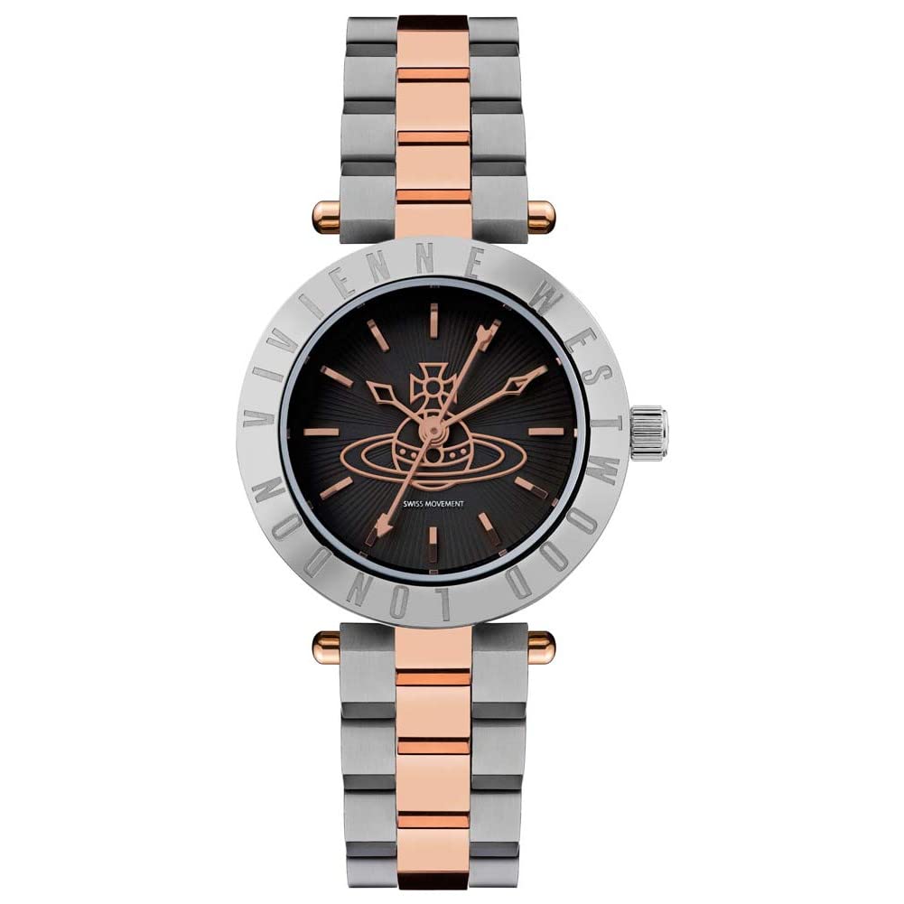 Vivienne Westwood Westbourne Orb Womens Quartz Watch with Black Dial & Two Tone Stainless Steel Bracelet VV092BKSR
