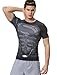 Red Plume Men's Compression Sports Shirt,Leisure Movie Hero Fitness T-Shirt (M, Black)