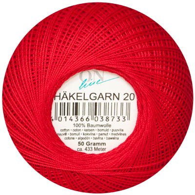 HÄKELGARN 50 g Stärke 20 0011 433 m 50 g