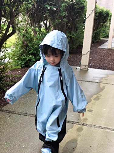 HAPIU Kids Toddler Rain Suit Muddy Buddy Waterproof Coverall,Blue,3T,Original - Thumbnail 5