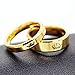 Uloveido 2pcs His Queen and Her King Gold Couple Rings Stainless Steel Promise Rings Matching Set Wedding Engagement Band Valentine's Day Gifts for Couples Lovers SN140