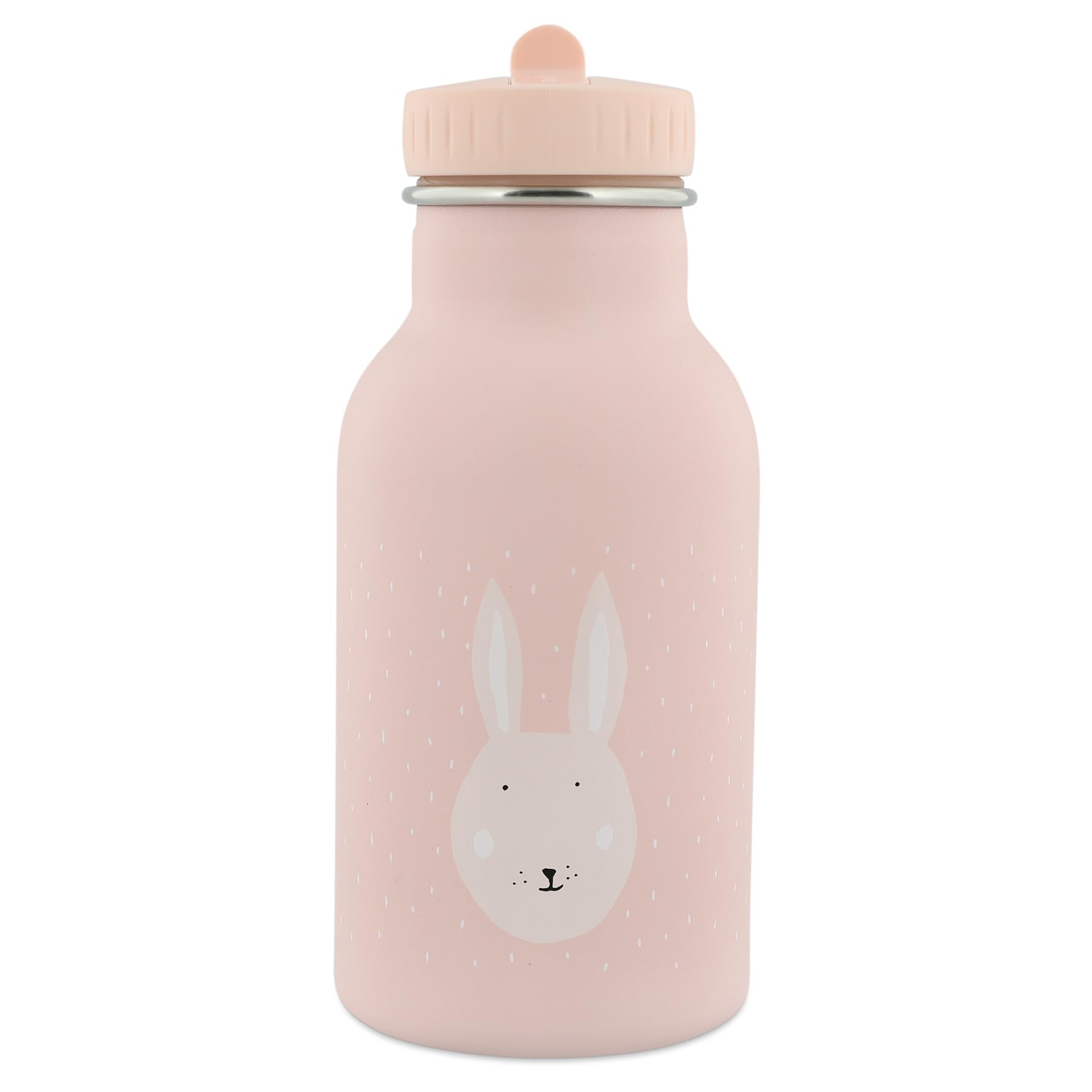 Trixie Insulated Drinking Bottle - Mrs. Rabbit - 350ml Stainless Steel Water Bottle for Kids - Pink - Keeps Drinks Cold - Eco-Friendly and BPA-Free
