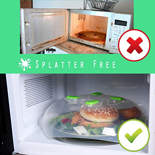 Microwave plate cover, Second Generation, prevent food splatter cover, product -Magnetic adsorption function. safe convenient with steam vent, Food-grade PP