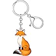 WEVENI Acrylic Cartoon Fox Keychain Charms Cute Jewelry For Women Girls Bag Wallet Car Charms