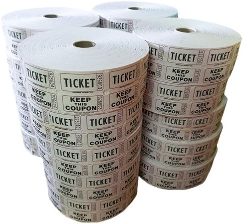Muncie Novelties Double Roll Tickets Full Case - White (2000x20)