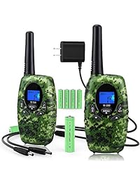 Topsung 2 Walkie Talkies recargable para adultos, M880 FRS radios de dos vías recargables de largo alcance con baterías de carga, activado por voz, portátil Walky Talkies para acampada (Camo)